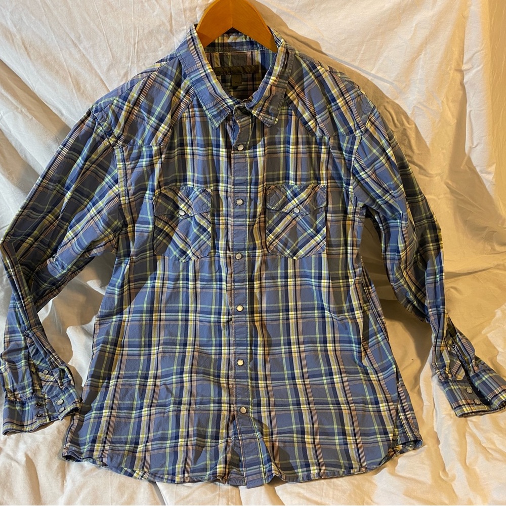 Old Navy Blue Western “Pearl” Button Shirt